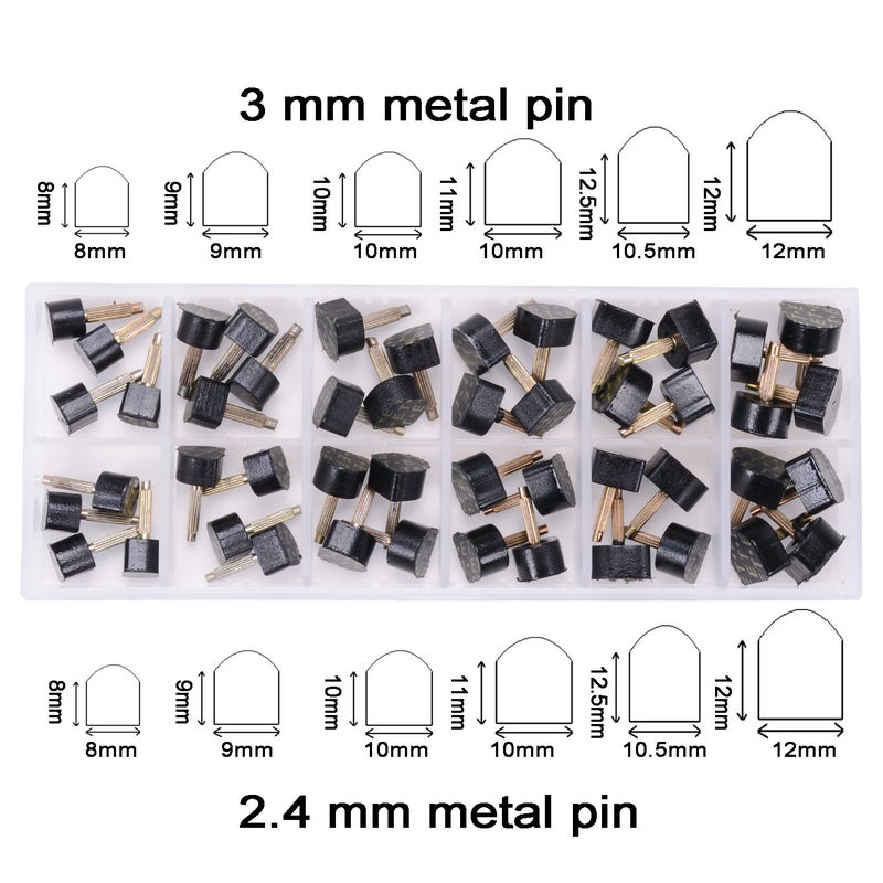 luakesa eMingo 24 Pairs High Heels Tips Replacement Shoes Repair Caps with 6 Inch Stiletto Remove Pliers, 6 Size,8,/9/10/11/12/12.5mm,U-Shape, Black - Image 5